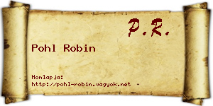 Pohl Robin névjegykártya